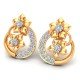 Yellow Gold Artificial Diamond Earrings