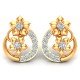 Yellow Gold Artificial Diamond Earrings