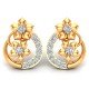 Yellow Gold Artificial Diamond Earrings