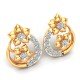 Yellow Gold Artificial Diamond Earrings