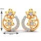 Yellow Gold Artificial Diamond Earrings