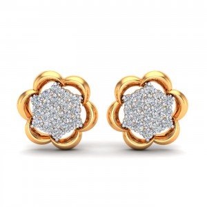 Yellow Gold Cluster Earring