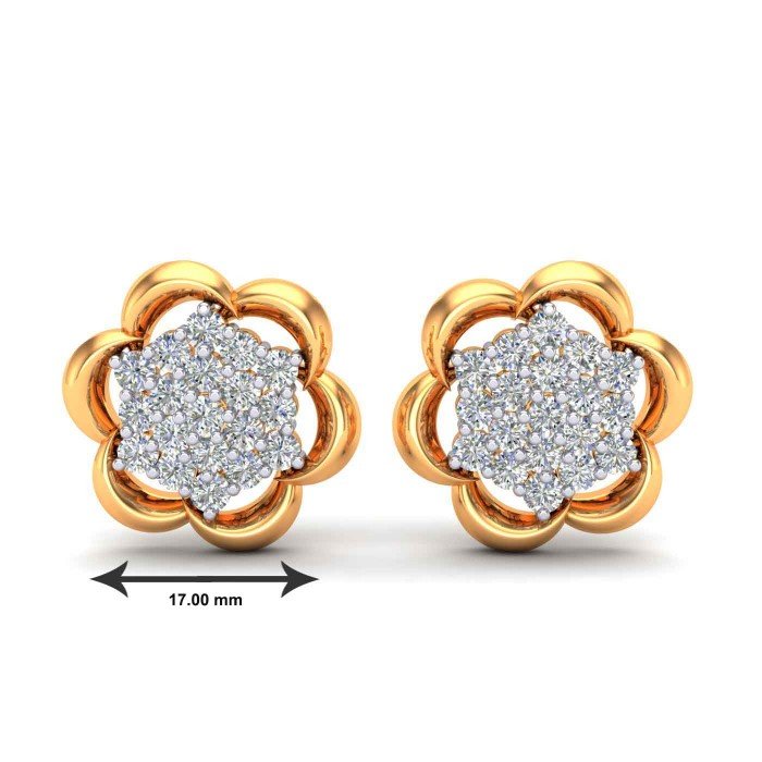 Yellow Gold Cluster Earring