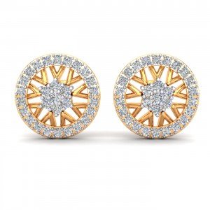 Yellow Gold CZ Diamond Earring