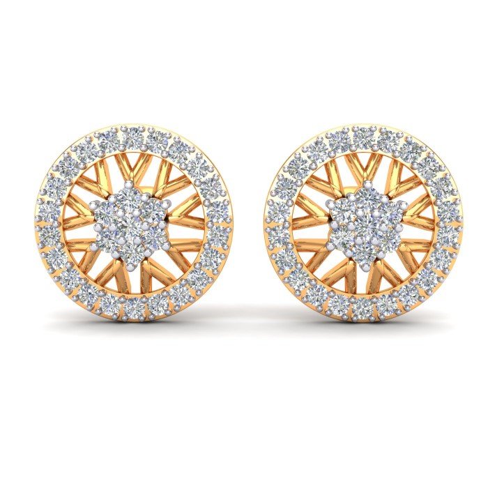 Yellow Gold CZ Diamond Earring