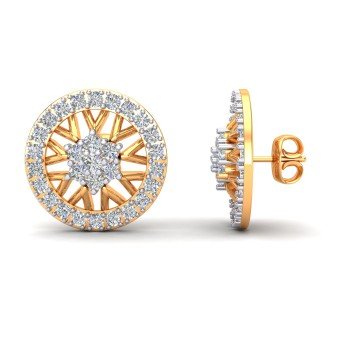 Yellow Gold CZ Diamond Earring