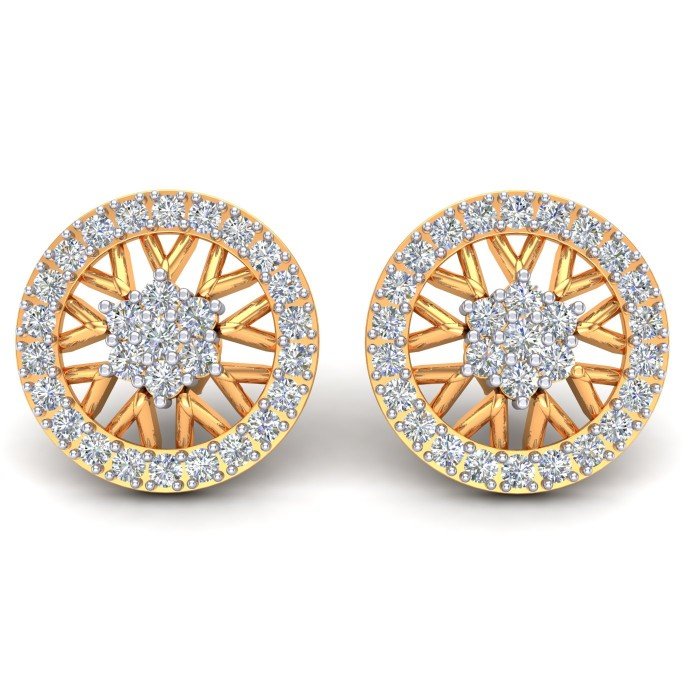 Yellow Gold CZ Diamond Earring