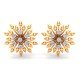 Yellow Gold American Diamond Flower Earring