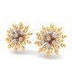 Yellow Gold American Diamond Flower Earring