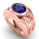 Gilded Age Men Sapphire Rose Gold Ring