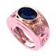 Gilded Age Men Sapphire Rose Gold Ring
