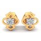 American Diamond Studded Yellow Gold Earring