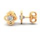 American Diamond Studded Yellow Gold Earring