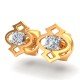 American Diamond Studded Yellow Gold Earring