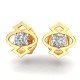 American Diamond Studded Yellow Gold Earring