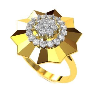 Cluster American Diamond Engagement Ring