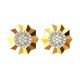 Yellow Gold Cluster American Diamond Earring