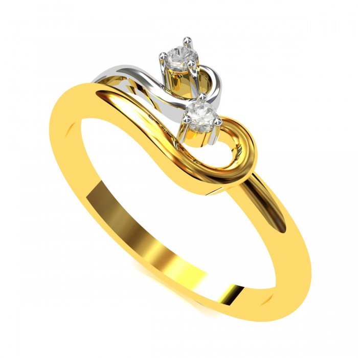 Unique Modern Gold American Diamond Ring