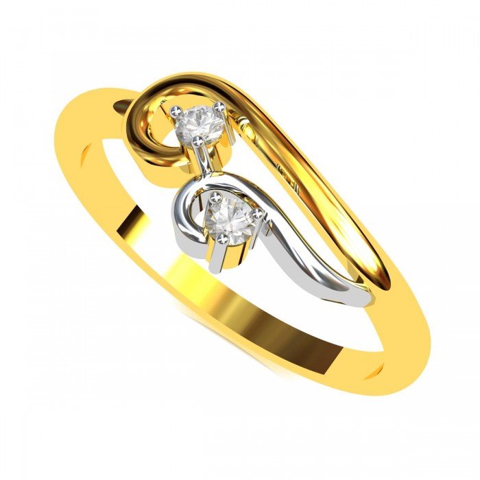 Unique Modern Gold American Diamond Ring