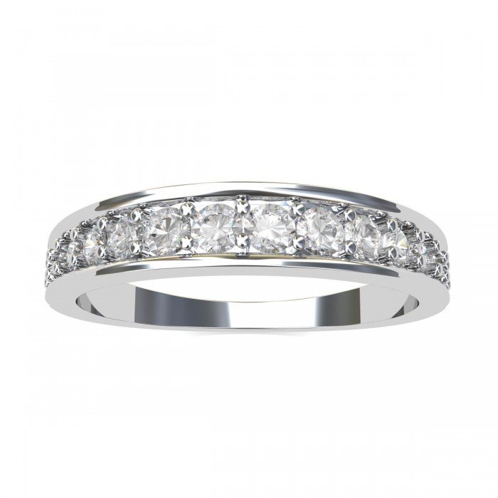 Unisex White Gold Band