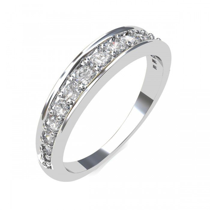 Unisex White Gold Band