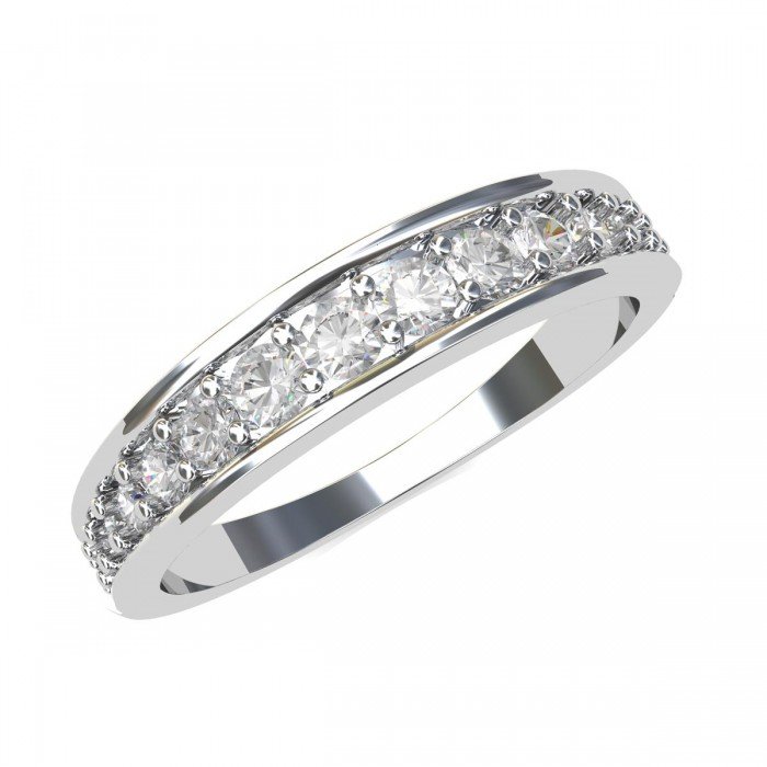 Unisex White Gold Band