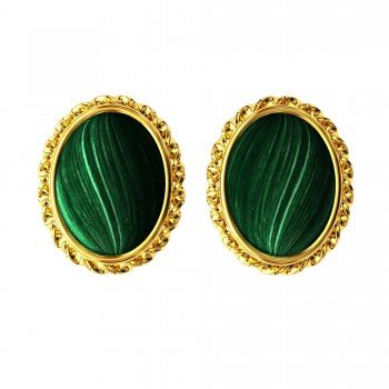 Malachite Gold Earring