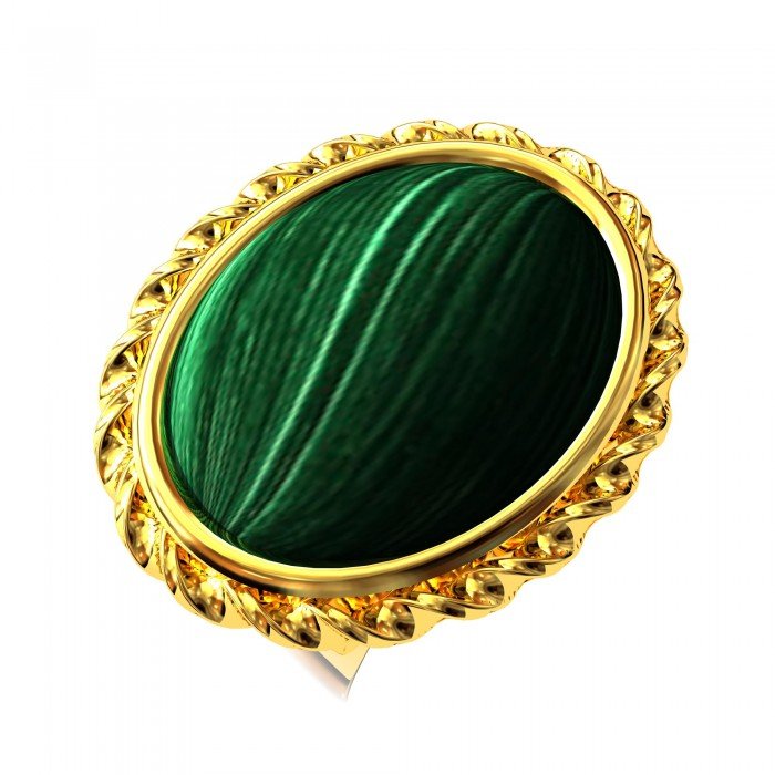 Malachite Gold Earring