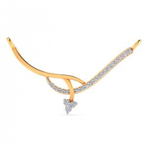 Gold And Artificial Diamond Mangalsutra Pendant
