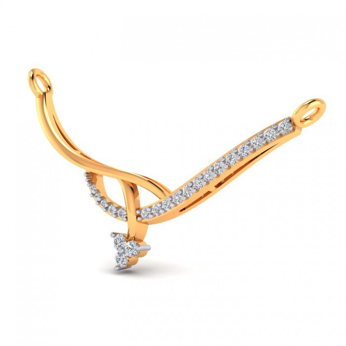 Gold And Artificial Diamond Mangalsutra Pendant