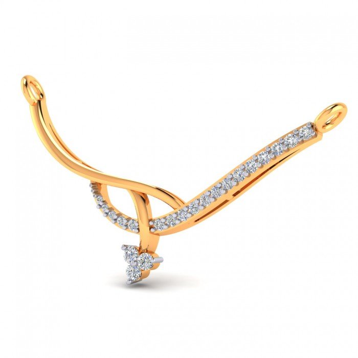 Gold And Artificial Diamond Mangalsutra Pendant