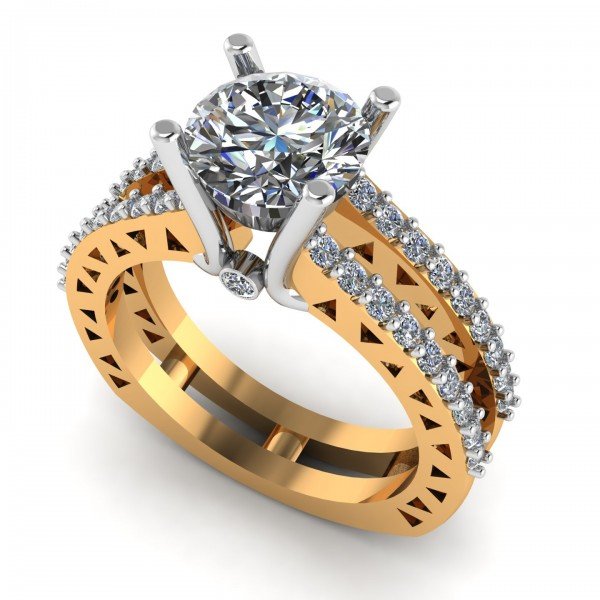Artificial Diamond 14K Gold Solitaire Ring Artificial Diamond 14K Gold Solitaire Ring