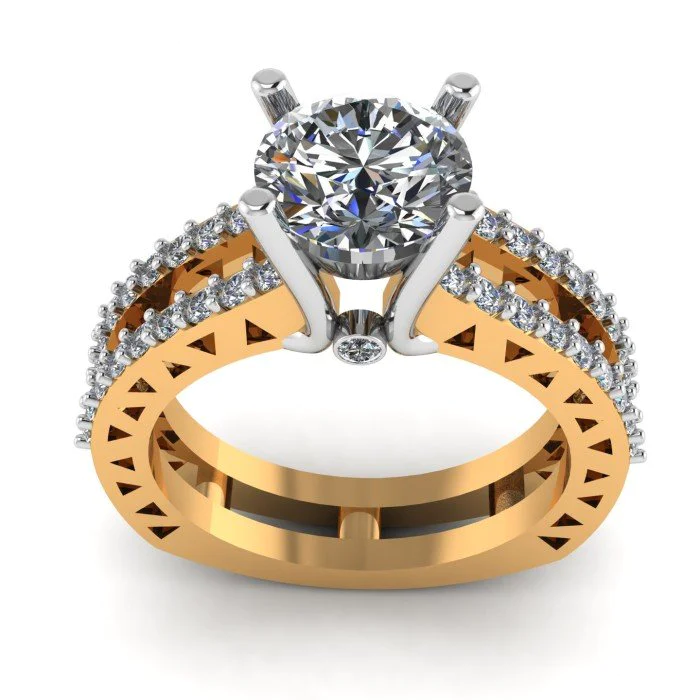 2.85 Carat Cushion Black Diamond Engagement Ring