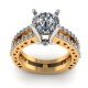 Artificial Diamond 14K Gold Solitaire Ring