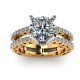 Artificial Diamond 14K Gold Solitaire Ring