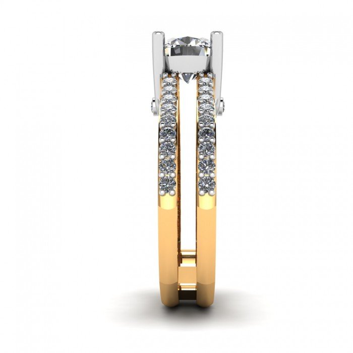 Artificial Diamond 14K Gold Solitaire Ring