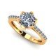 14K Gold Artificial Diamond Solitaire Ring