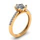 14K Gold Artificial Diamond Solitaire Ring