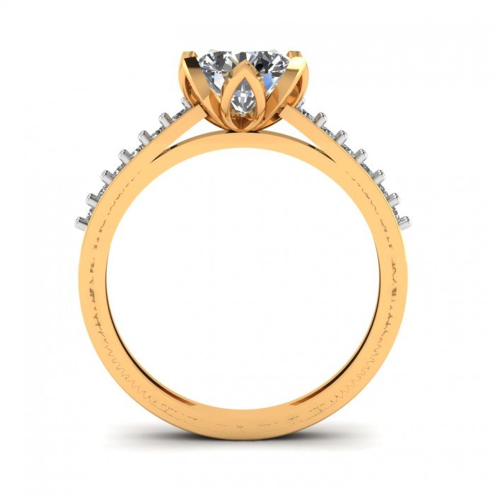 14K Gold Artificial Diamond Solitaire Ring