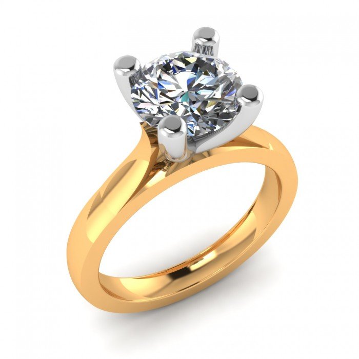 14K Gold Simple Solitaire Ring