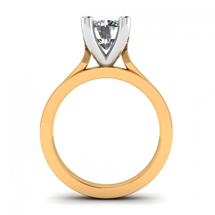 14K Gold Simple Solitaire Ring