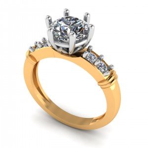 Yellow 14K Hallmarked Gold Solitaire Ring