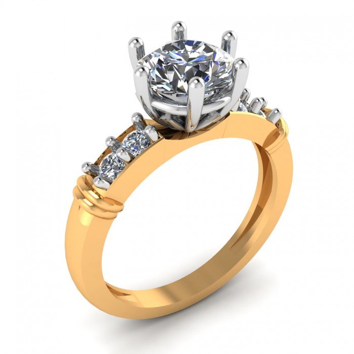 Yellow 14K Hallmarked Gold Solitaire Ring