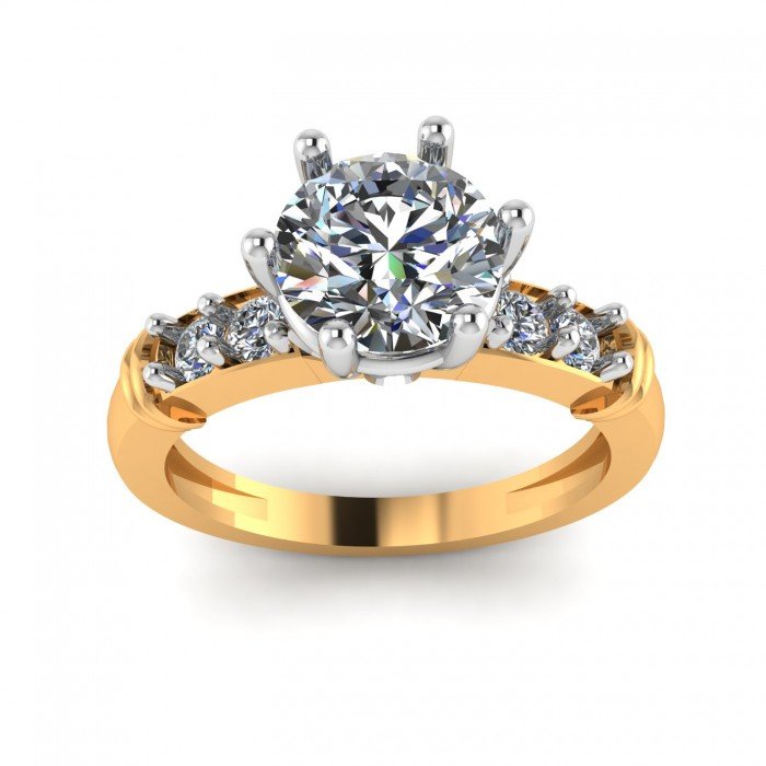 Yellow 14K Hallmarked Gold Solitaire Ring