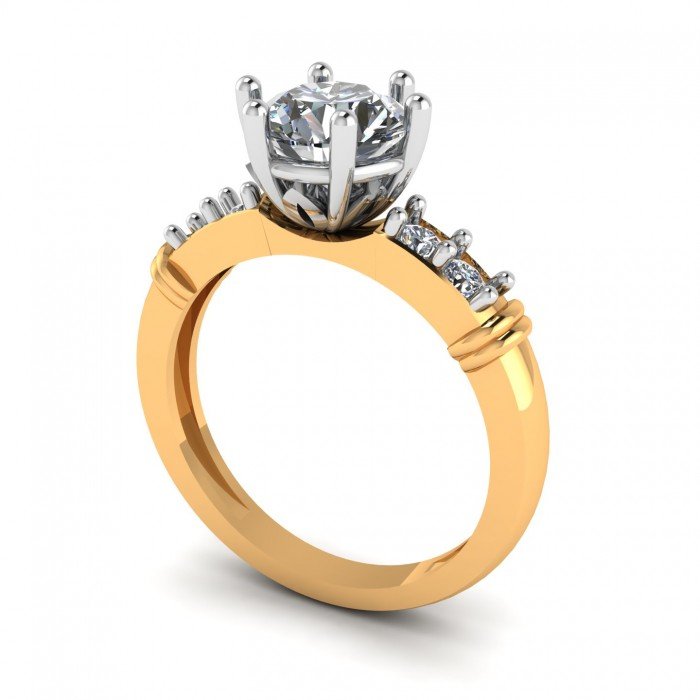 Yellow 14K Hallmarked Gold Solitaire Ring