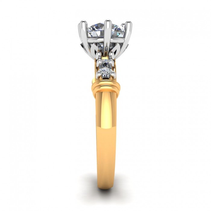 Yellow 14K Hallmarked Gold Solitaire Ring