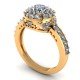 Yellow 14K Hallmarked Gold Solitaire Cocktail Ring