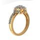 Yellow 14K Hallmarked Gold Solitaire Cocktail Ring