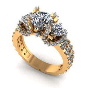 Gold Solitaire Cocktail Ring