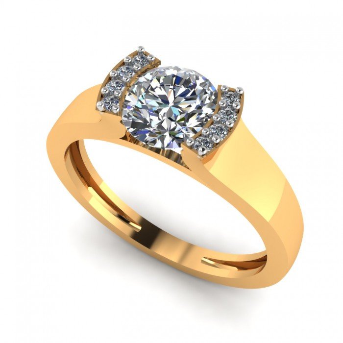 14K Gold Solitaire Ring